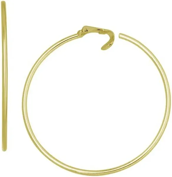 Essentials Fine Silver Plated Large Clip-On Hoop Earrings