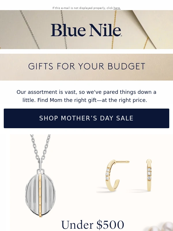 Blue Nile - Mother’s Day Gift Guide + Up to 40% Off