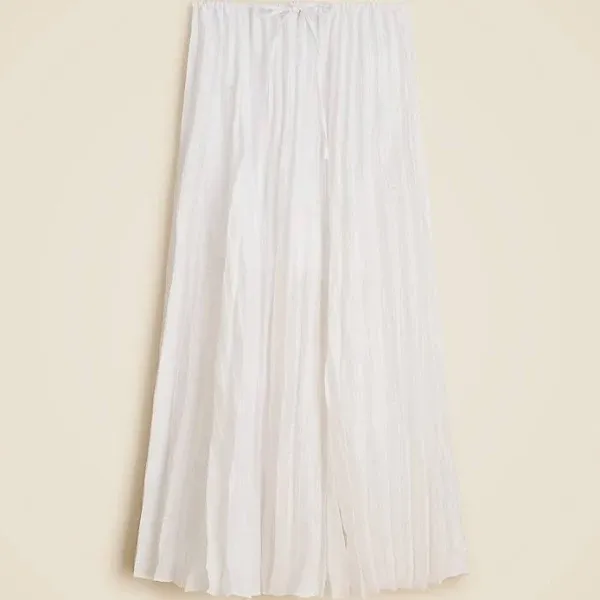 J.Crew Women's Pleated Linen Blend Maxi Skirt