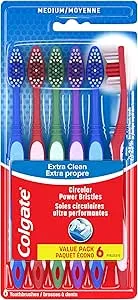 Colgate - Extra Clean Toothbrush, Medium, Adult, 6 Pack