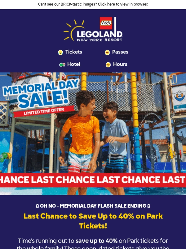 Legoland - LAST CHANCE to Save During Our Memorial Day Sale ?