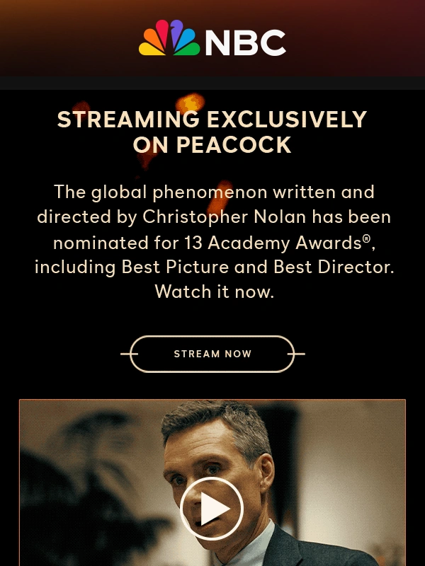 NBC - Stream Oppenheimer on Peacock