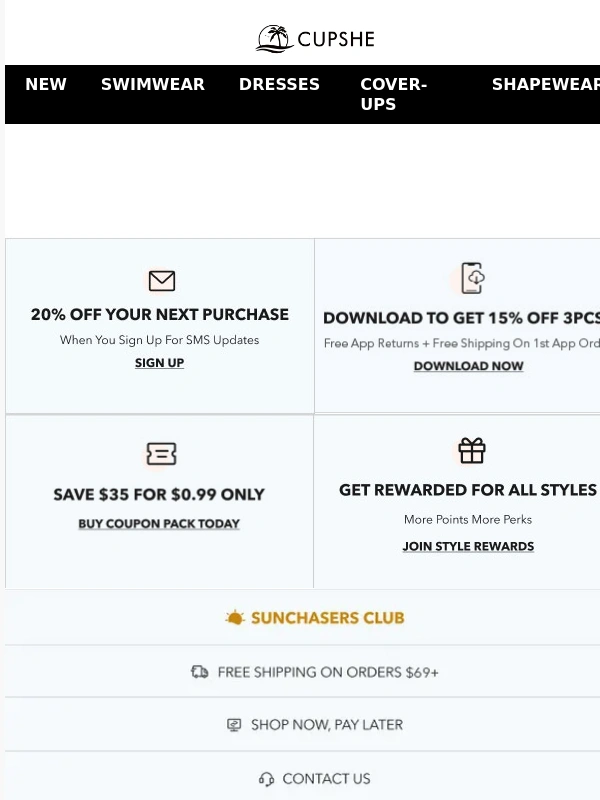 Cupshe - A Little Treat,Just for You: 30% OFF