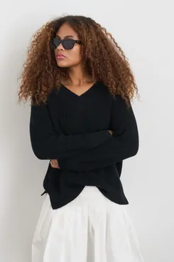 Alex Mill Arielle V Neck Sweater In Cotton Linen