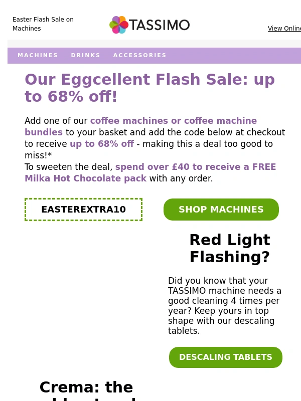 Tassimo - This Easter treat contains up to 68% off machines