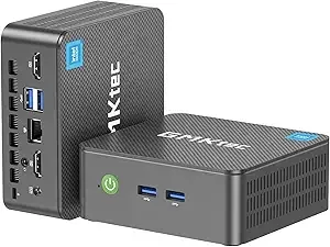 GMKtec Mini PC Intel N150 (Turbo 3.6GHz) 16GB DDR4 1TB PCIe M.2 NVMe SSD, Intel i226-V Desktop Computer 4K Dual HDMI Display/4x USB3.2/WiFi 6/BT5.2/RJ45 Ethernet Nucbox G3 Plus