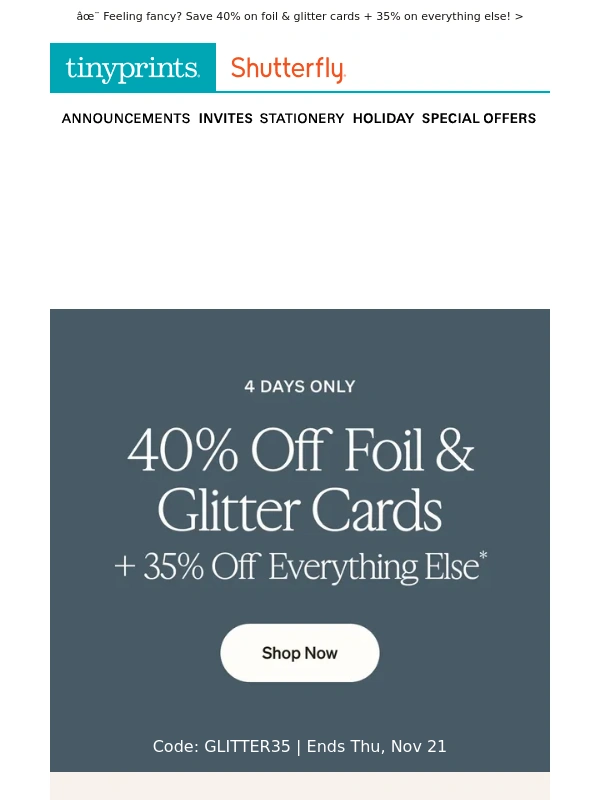 Tiny prints - Make your list,check it twice: FREE shipping on cards!