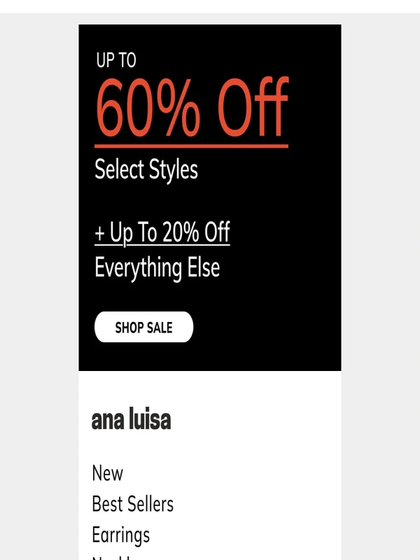 Ana Luisa - FINAL HOURS: 60% OFF ???