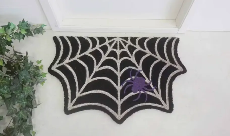 Glow in the Dark Spider Web Halloween Doormat
