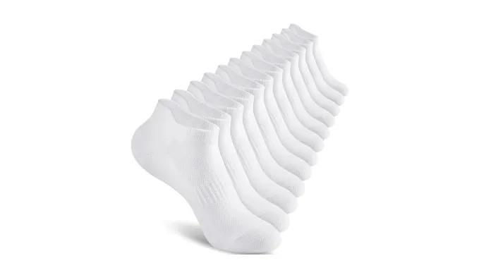 Walifrey Ankle Socks for Women, 6 Pairs Low Cut Athletic Socks for Women Running （White 6-8