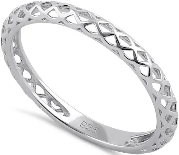 Sterling Silver Basket Band Ring