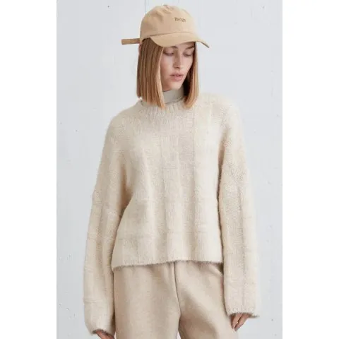 Oak + Fort FUZZY RIBBED SWEATER