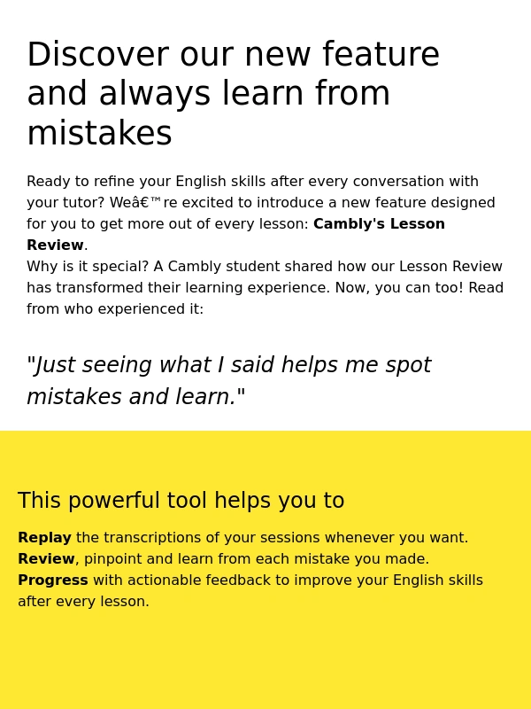 Cambly - New: Discover Lesson Review