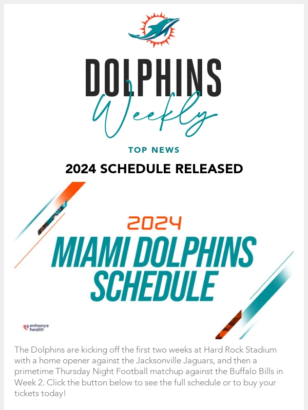Dolphins - The 2024 Schedule is Officially Here! - Dolphins Weekly
