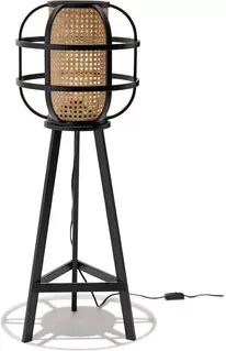 Industry West Cane Hurricane Floor Lamp Black