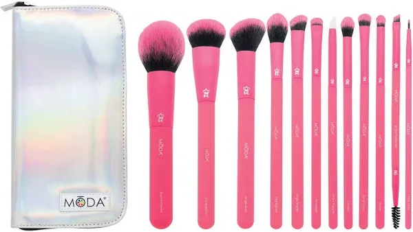 Moda Totally Electric Full Face Makeup Brush Set