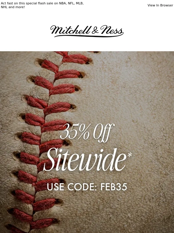 Mitchell & Ness - SITEWIDE SALE | 35% Off All Leagues