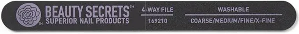 Beauty Secrets 4-Way Black Nail File