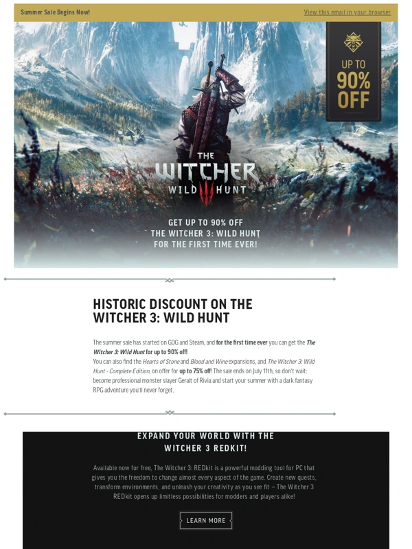 Cyberpunk - Get Up To 90% off The Witcher 3: Wild Hunt for the First Time Ever!