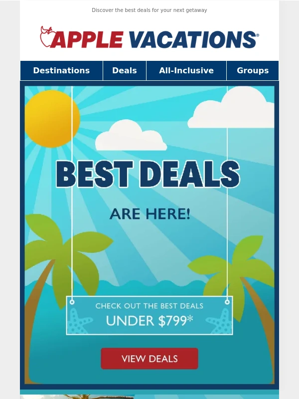 Apple Vacations - Your Dream Beach Escape Under $799! ??️