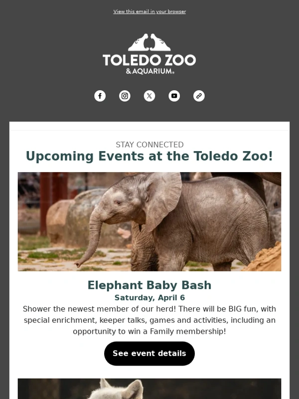 Toledo Zoo - Don't miss these April events at the Zoo!