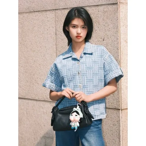 Kenzo 'KENZO Weave' jacquard oversized shirt in japanese denim