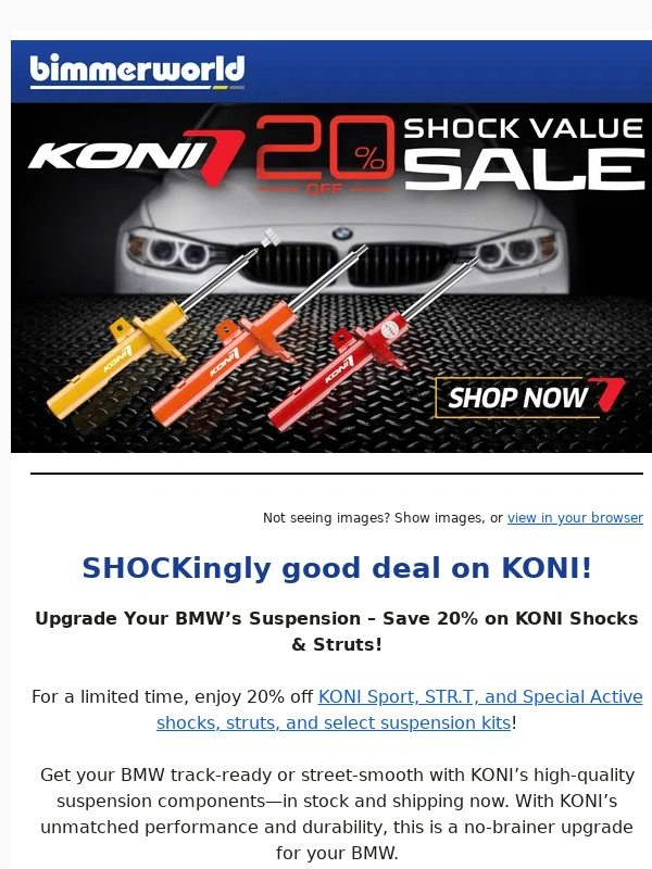 BimmerWorld - ? Save 20% on BMW Performance Suspension