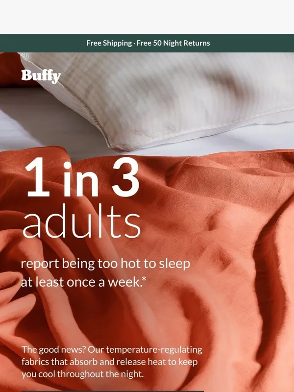 Buffy - 1 In 3 Adults Report Being Too Warm to Sleep