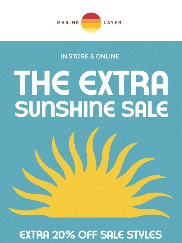 Marine Layer - Extra 20% Off + Extra Long Weekend ✌️