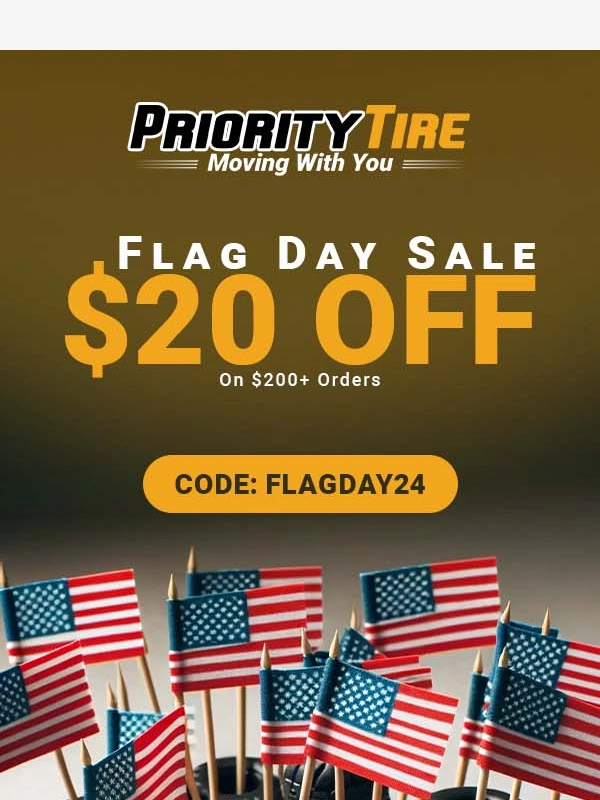 Priority Tire - Roll into savings this Flag Day! ??