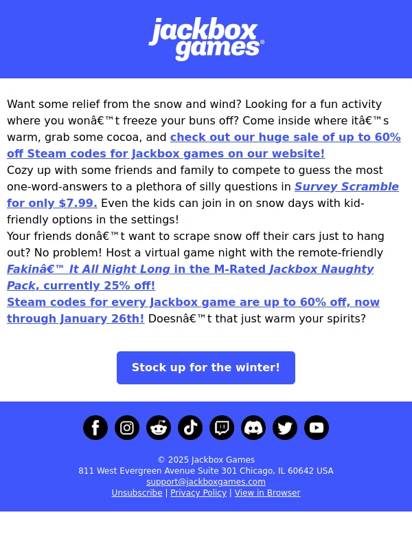 Jackbox Games - You bring the hot cocoa,I’ll bring the games! ☕❄️