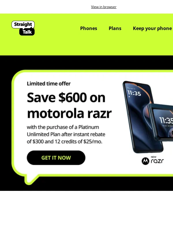 Straight Talk - Save $600 on the new motorola razr ?