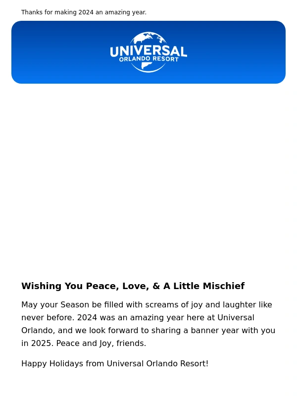Universal Orlando - Happy Holidays from Universal Orlando Resort