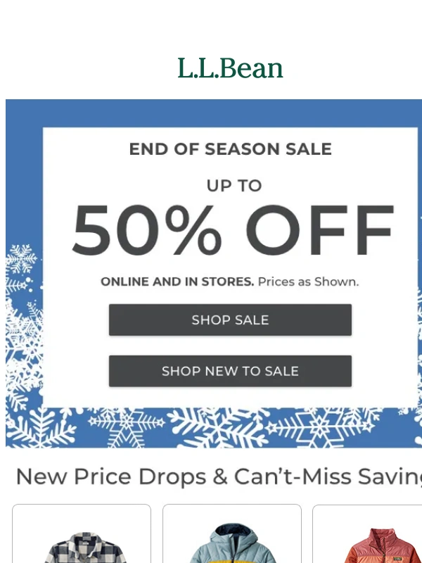 LL Bean - Don't Forget: Up to 50% OFF is Still On