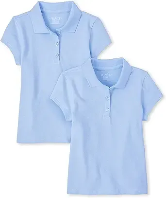 2-Pack The Childrens Place Girls' Short Sleeve Pique Polo T-Shirt (Daybreak or Ruby) $10.38 + Free Shipping w/ Prime or on $35+
