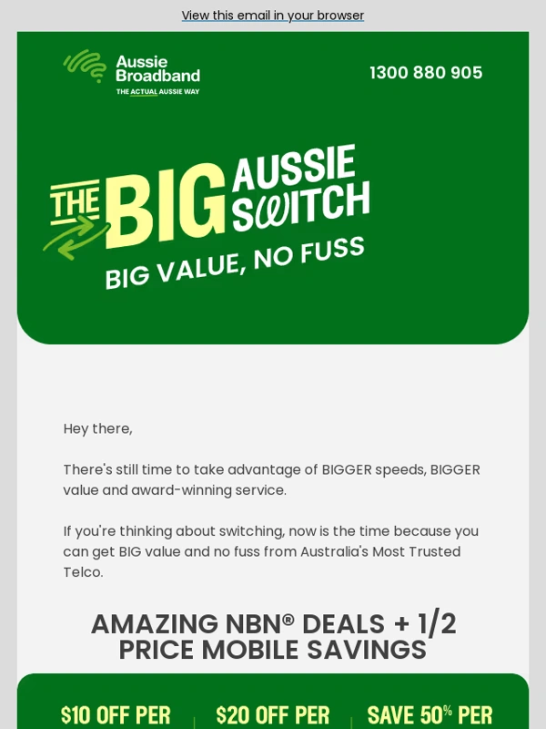 Aussie Broadband - Your last chance to make THE BIG SWITCH!