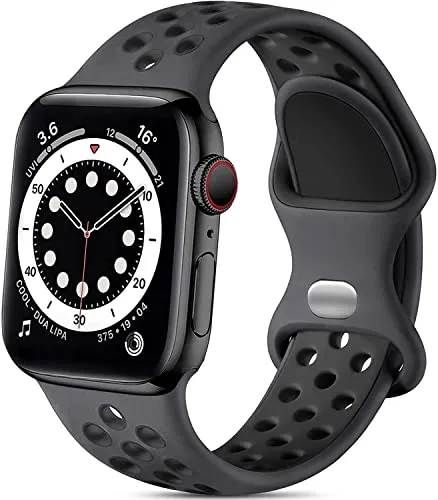 Lerobo Compatible with Apple Watch Band 44mm 45mm 46mm 42mm 49mm Men Women,Soft Silicone Breath…