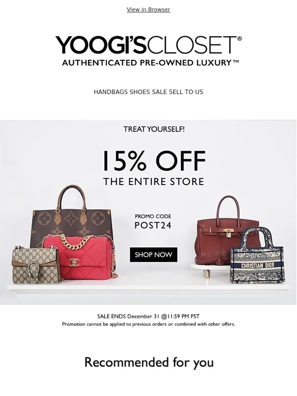 Yoogi's Closet - FINAL HOURS! Our Last Sale Of The Year