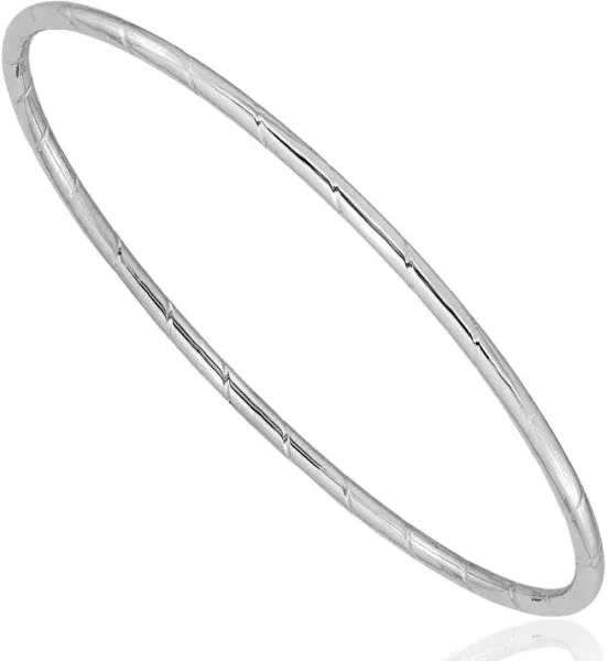 14K Solid Yellow Gold 2.5mm Slip On Bangle Bracelet