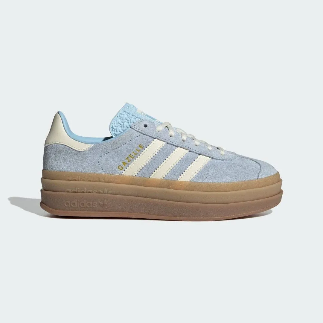 adidas Originals Gazelle Bold trainers in light blue and white