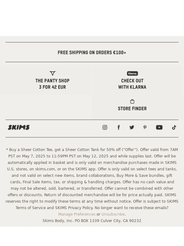 Skims - SHEER COTTON: BUY ONE GET ONE 50% OFF