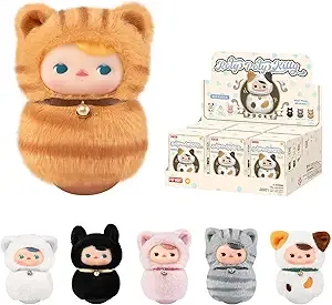 POP MART PUCKY Roly-Poly Kitty Series-Vinyl Plush Blind Box, 6PCs PUCKY Blind Box Figures, Random Design Action Figures Collectible Toys Home Decorations, Holiday Birthday Gifts,Whole Set