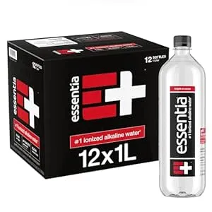 Essentia Water Bottled, Ionized Alkaline Water:99.9% Pure, Infused With Electrolytes, 9.5 pH Or Higher With A Clean, Smooth Taste, 1 Litre (Pack of 12)