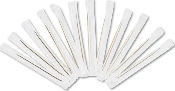 Cello-Wrapped Round Wood Toothpicks 2 1/2" Natural 1000/Box 15 Boxes/Carton