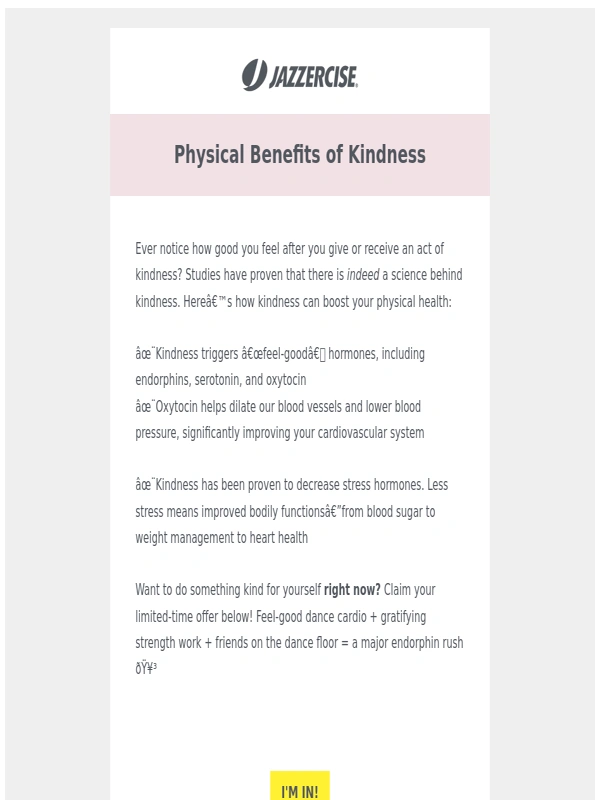 Jazzercise - This one fact will change your view on kindness ?