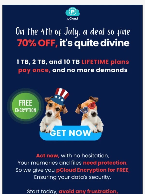 pCloud - ?? 70% OFF & GIFT | Special Deal for the 4th of July
