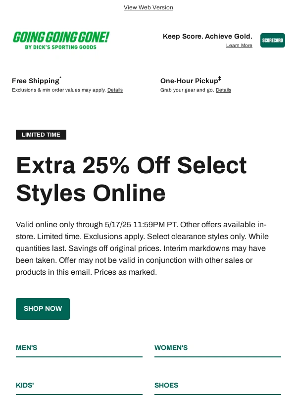 Going Going Gone - EXTRA savings right this way! ?