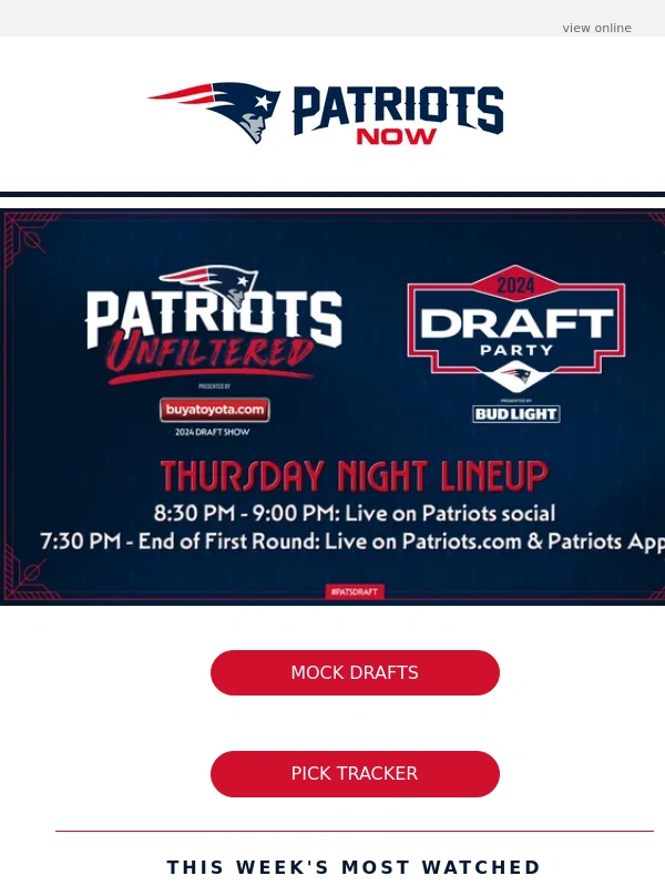 Patriots - Patriots Prep for Draft Tonight