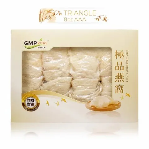 GMP Vitas Grade AAA Natural Triangle Shape Swallow Bird Nest, 8oz (227 Gram)