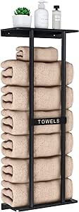 Bathroom Towel Storage Rack, Towel Racks for Bathroom Wall Mounted 30 inch with Shelf Can Holds 6 Large Towels, Wall Towel Rack for Rolled Towels, Black